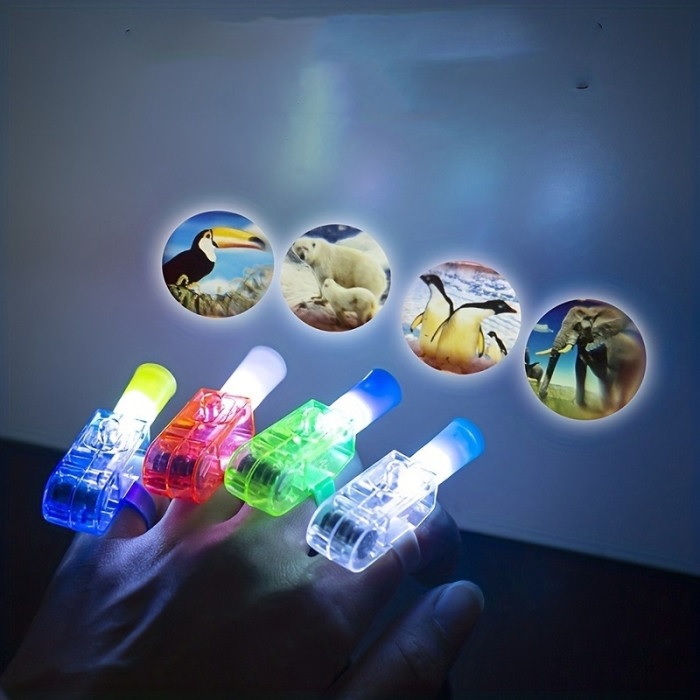 10pcs Finger Projection Lights ,Versatile Finger Lights with Cartoon Images, Finger Ring Glow toys for Kids Adults ,Perfect for Party Supplies & Party Favors