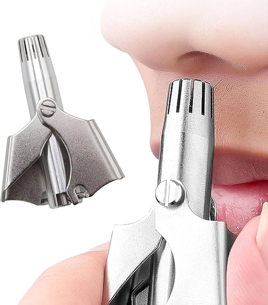Portable Stainless Steel Manual Nose and Ear Hair Trimmer for Men & Women ( 2 Pcs)
