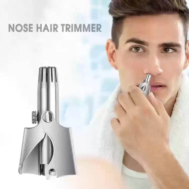 Portable Stainless Steel Manual Nose and Ear Hair Trimmer for Men & Women ( 2 Pcs)
