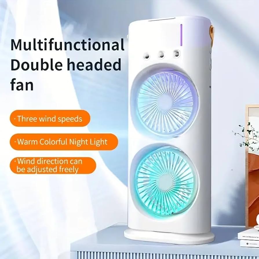 Rechargeable Double-ended Spray Fan Portable Humidifier Fan Air Conditioner Household Small Air Cooler