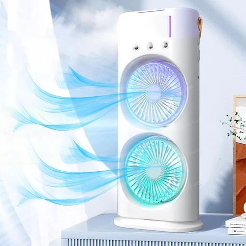 Rechargeable Double-ended Spray Fan Portable Humidifier Fan Air Conditioner Household Small Air Cooler